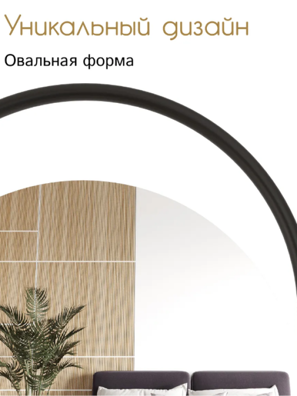 Дизайнерское напольное зеркало Glass Memory Queen в металлической раме черного цвета